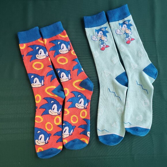 SEGA Sonic the Hedgehog Socks Bundle Blue Red and Yellow socks - Picture 2 of 9